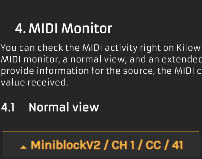 MIDI Monitor normal view
