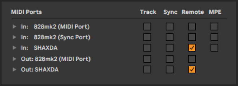 Ableton MIDI Preferences